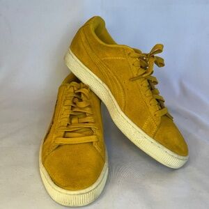 Puma Suede Classic TOL Embroidery Floral Golden Yellow 370245 01 Womens Size 9